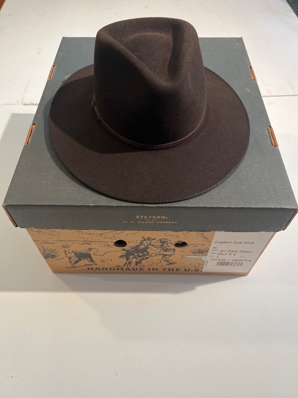 Filson x Stetson Wolf Canyon  dark brown cowboy hat size L